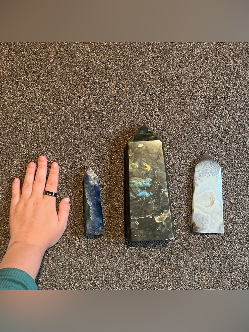 Bundle of Genuine Crystal Towers- Labradorite, Druzy Agate, Blue Fluorite